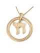 Collier pendentif Chai en or 14 carats avec motif torsadé (choix de couleur)