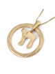 Collier pendentif Chai en or 14 carats avec motif torsadé (choix de couleur)