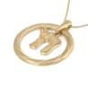 14K Gold Chai Pendant Necklace With Twist Design (Choice of Color)