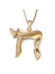 Collier pendentif Chai moderne en or 14 carats (choix de couleurs)