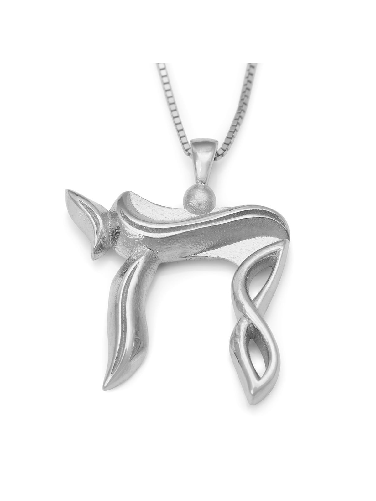 Collier pendentif Chai moderne en or 14 carats (choix de couleurs)