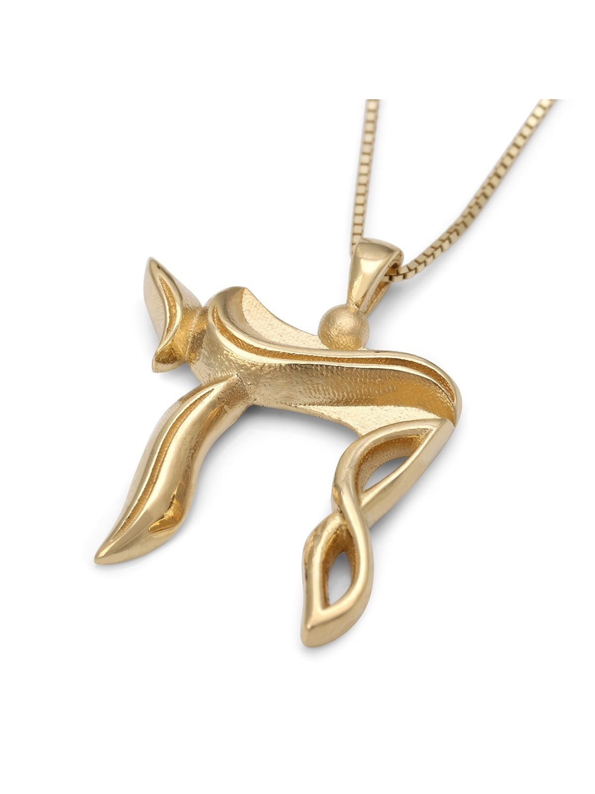 14K Gold Modern Chai Pendant Necklace (Choice of Colors)