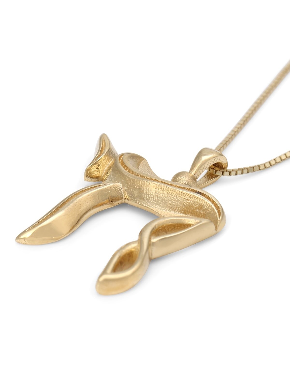 Collier pendentif Chai moderne en or 14 carats (choix de couleurs)