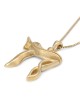 Collier pendentif Chai moderne en or 14 carats (choix de couleurs)
