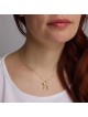 14K Gold Modern Chai Pendant Necklace (Choice of Colors)