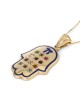 Collier pendentif Hamsa de luxe en or jaune 14 carats avec motif Hoshen par An