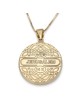 Pendentif arbre de vie rond en or jaune 14 carats serti de diamants