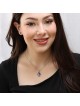 14K Yellow Gold & Blue Enamel Hamsa Pendant Necklace With White Diamon