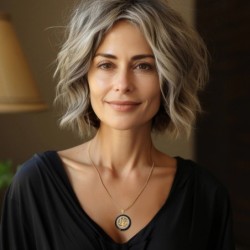 14K Yellow Gold Round Tree of Life Pendant with Diamonds and Sapphires