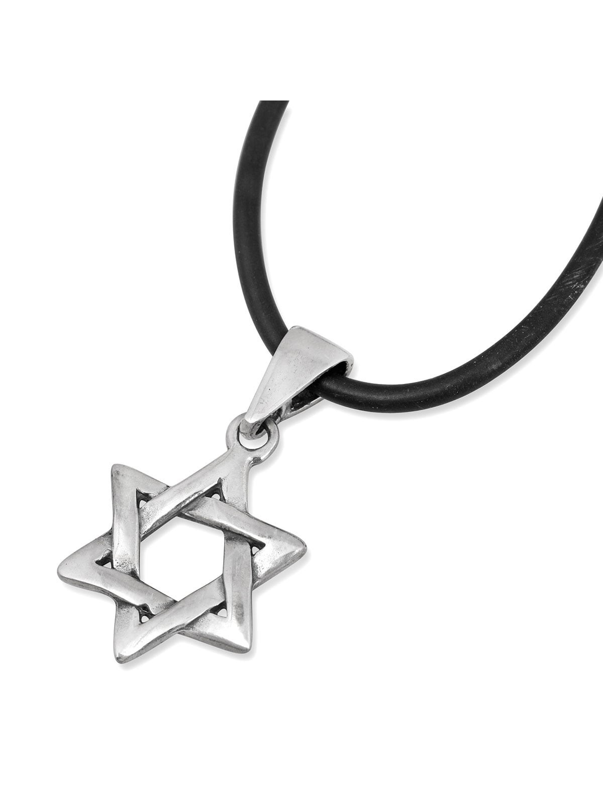 925 Sterling Silver Classic Interlocking Star of David Necklace - Medi