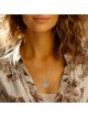 14K White Gold Heart-Shaped Tree of Life Pendant with Diamonds