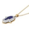 Anbinder Jewelry 14K Gold Hamsa Diamond Pendant with Blue Enamel