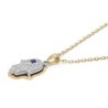 Anbinder Jewelry 14K Gold Diamond Hamsa Pendant with Blue Enamel Star