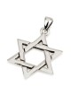Grand Pendentif Étoile de David Argent 925 Rhodié Nec