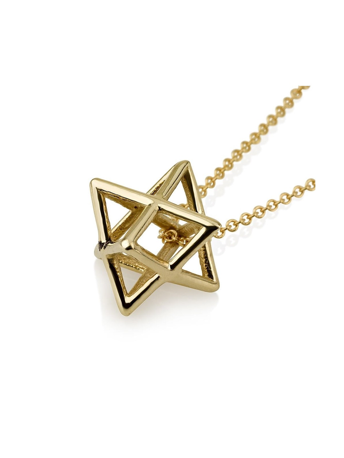 Pendentif épais Merkaba Kabbale en or jaune 14 carats