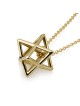 Pendentif épais Merkaba Kabbale en or jaune 14 carats