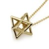 Thick 14K Yellow Gold Merkaba Kabbalah Pendant