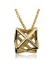 Thick 14K Yellow Gold Merkaba Kabbalah Pendant