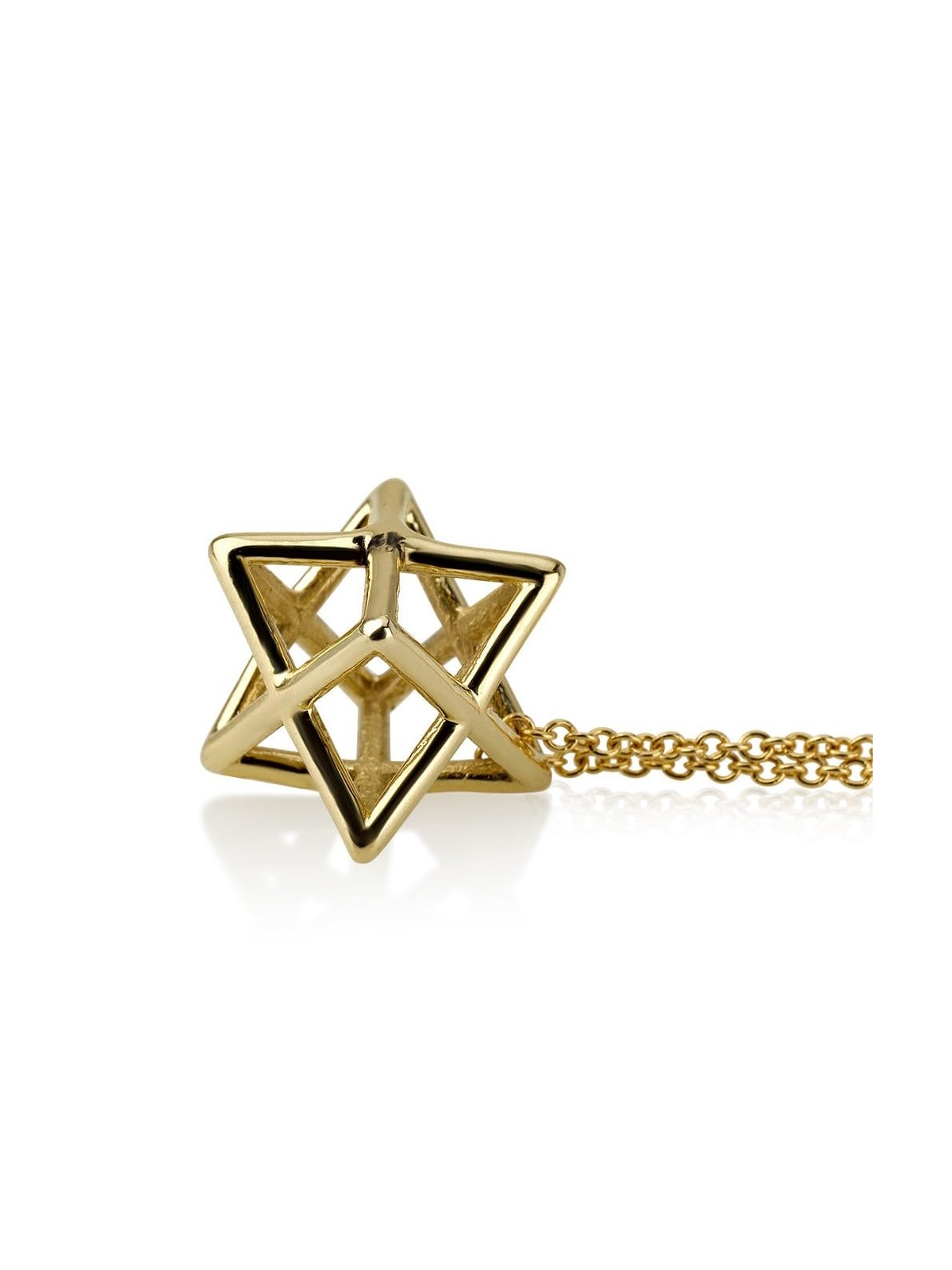 Pendentif épais Merkaba Kabbale en or jaune 14 carats