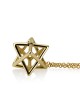 Thick 14K Yellow Gold Merkaba Kabbalah Pendant