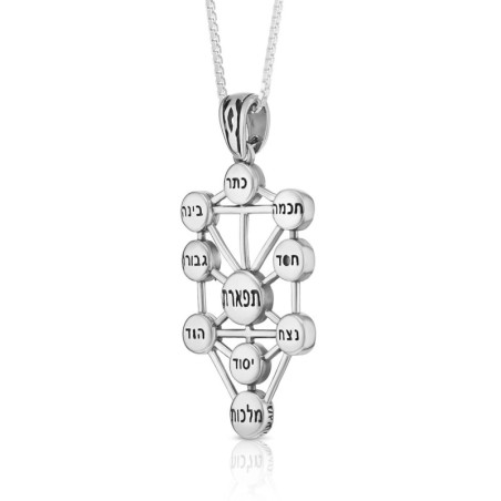 Emanations : Collier Kabbale Arbre de Vie en Argent