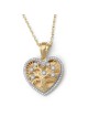 14K Gold Heart-Shaped Tree of Life Pendant with Diamonds - Color Optio