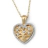 14K Gold Heart-Shaped Tree of Life Pendant with Diamonds - Color Optio