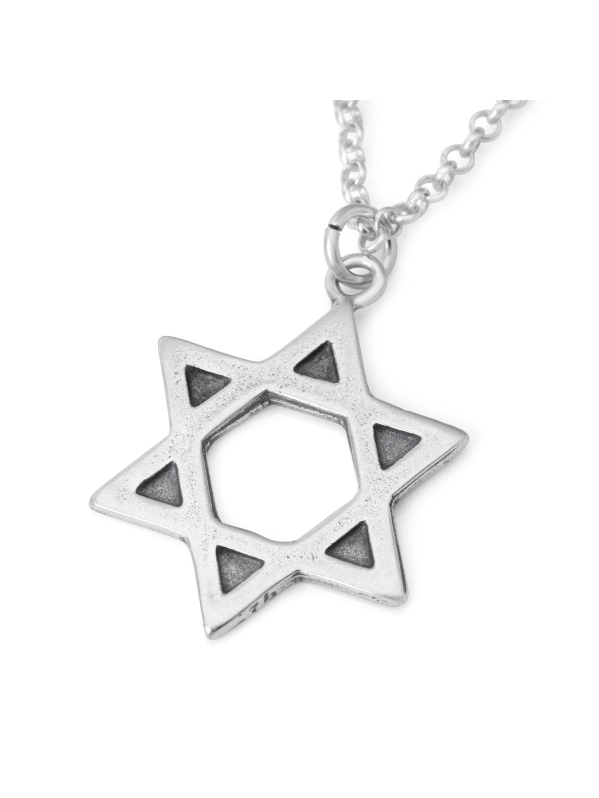 Large Sterling Silver Star of David Necklace for Men