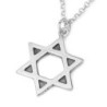 Large Sterling Silver Star of David Necklace for Men