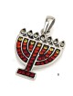 925 Sterling Silver Menorah Pendant with Crystal Stones (Choice of Col