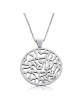 Shema Yisrael : Collier circulaire plat en argent sterling (Deutéronome 6 : 4