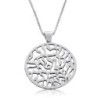 Shema Yisrael: Sterling Silver Flat Circular Necklace (Deuteronomy 6:4