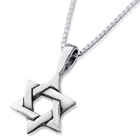 Collier étoile de David entrelacée en argent sterling