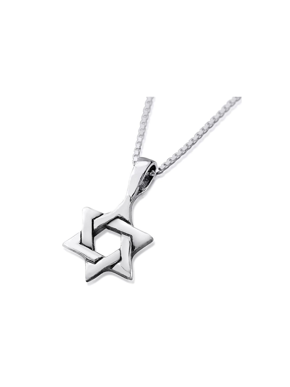 Collier étoile de David entrelacée en argent sterling