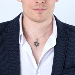 Marina Jewelry Fashionable 925 Sterling Silver Star of David Pendant N