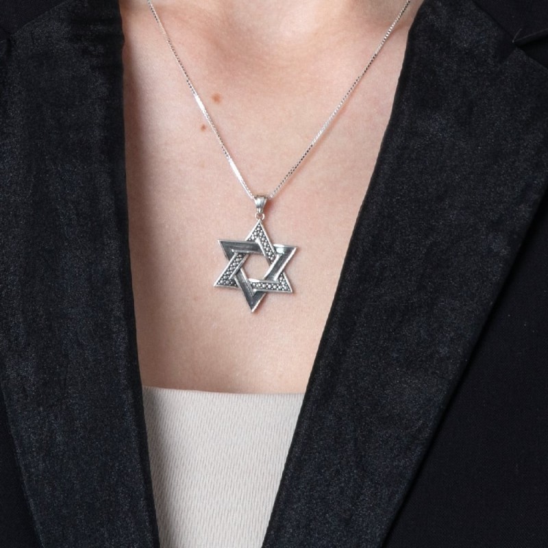 Marina Jewelry Pendentif Étoile de David en Argent Sterling 925 à la Mode N