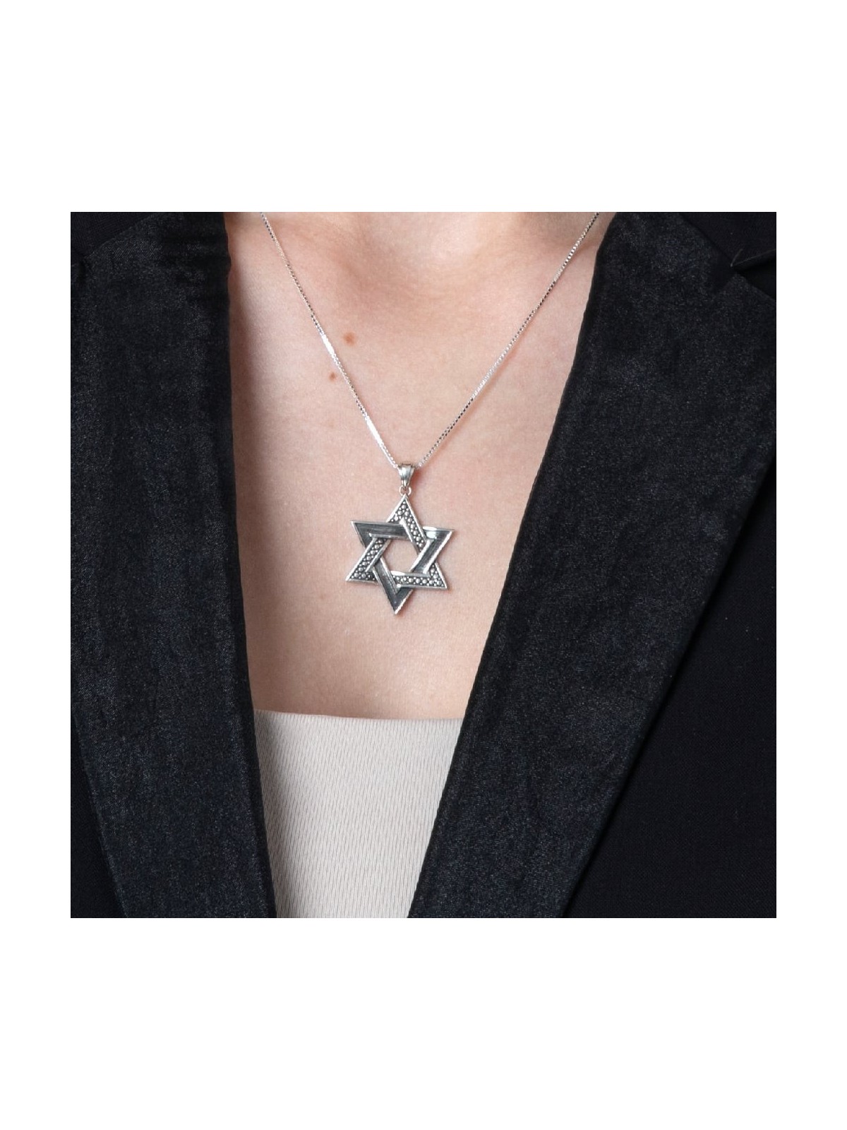 Marina Jewelry Pendentif Étoile de David en Argent Sterling 925 à la Mode N