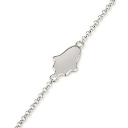 925 Sterling Silver Hamsa Bracelet - Rhodium Plated