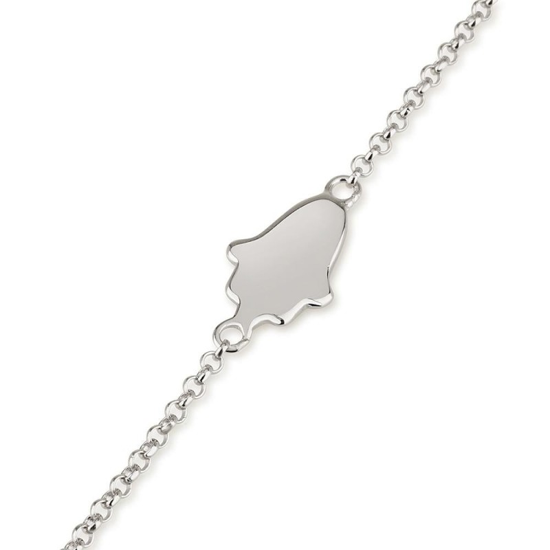 925 Sterling Silver Hamsa Bracelet - Rhodium Plated