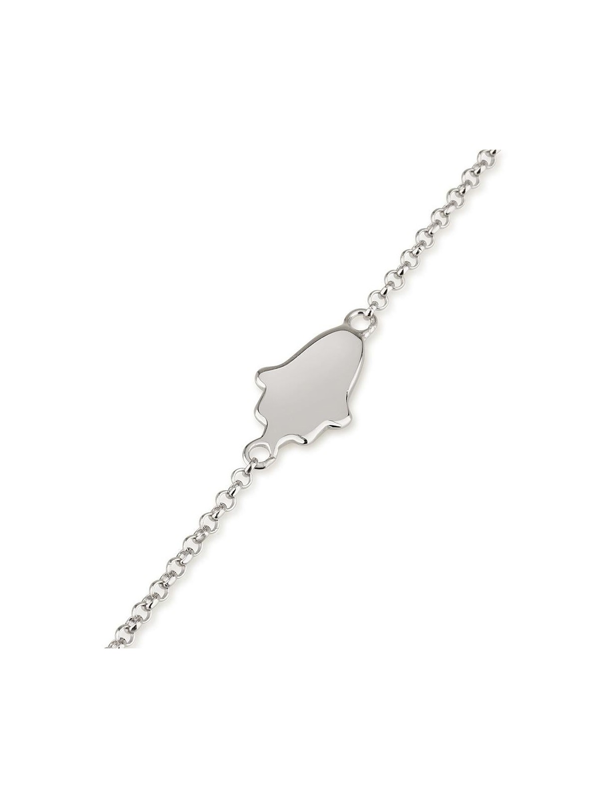 925 Sterling Silver Hamsa Bracelet - Rhodium Plated