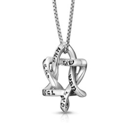 Holy Names: Sterling Silver Interwoven Star of David Kabbalah Necklace