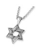 Line-Patterned Star of David Necklace