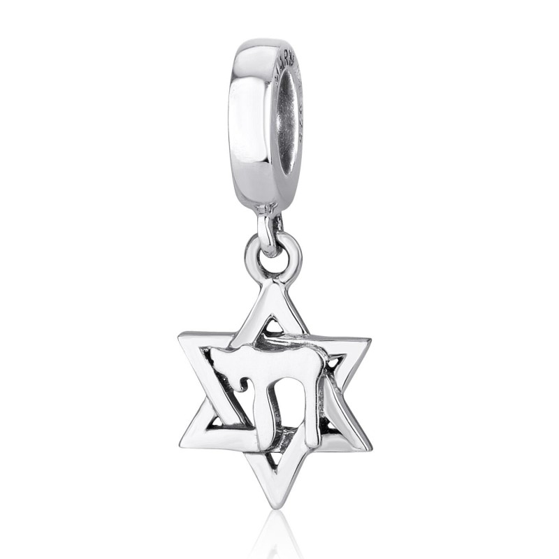 Marina Jewelry Star of David and Chai Pendant Charm