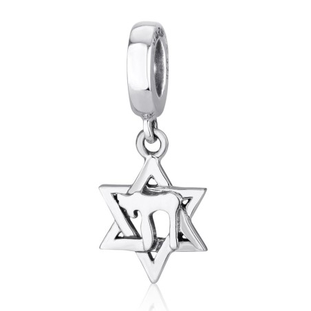 Marina Jewelry Star of David and Chai Pendant Charm