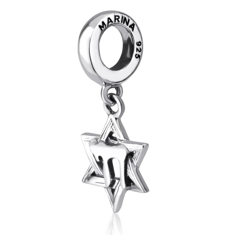 Marina Jewelry Breloque pendentif étoile de David et Chai
