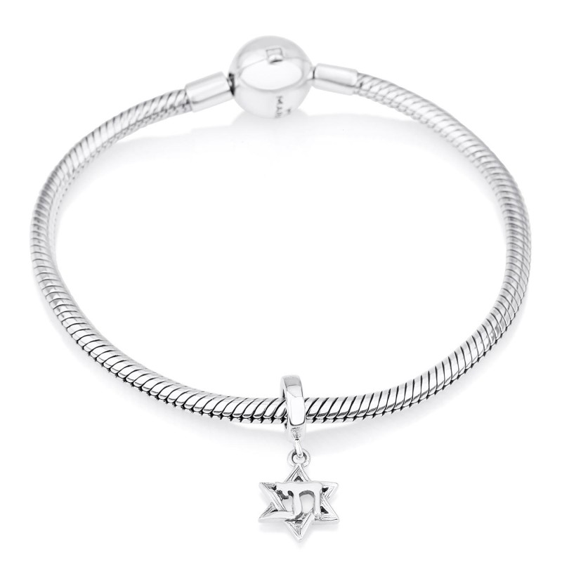Marina Jewelry Breloque pendentif étoile de David et Chai