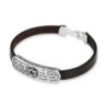 Sterling Silver Priestly Blessing & Star of David Bracelet on Leather
