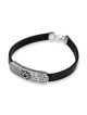 Sterling Silver Priestly Blessing & Star of David Bracelet on Leather