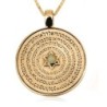 14K Yellow Gold 72 Holy Names Disk Kabbalah Pendant with Chrysoberyl S