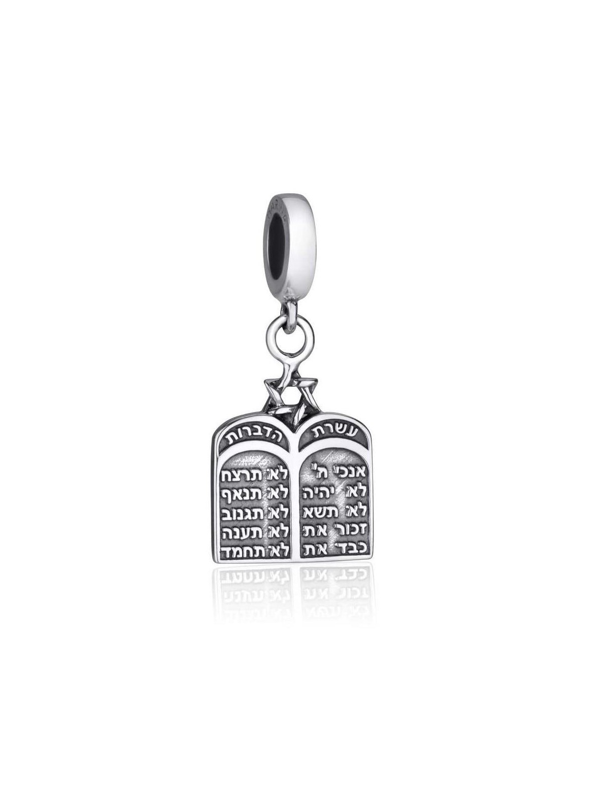 Marina Jewelry Silver Ten Commandments Pendant Charm for Bracelets
